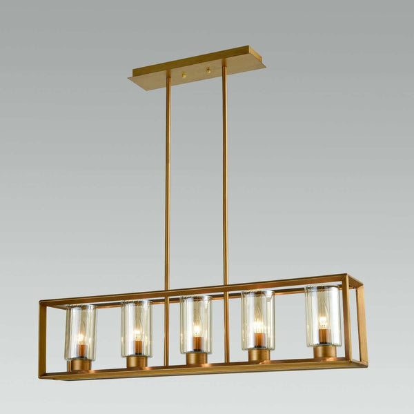 Modern Brushed Gold Chandelier for Kitchen Island